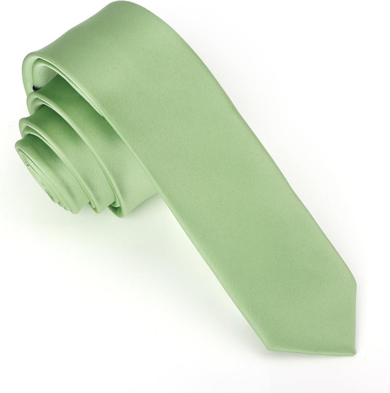 DR ANISON Skinny Tie Men Women 2" (5CM) Slim Necktie Solid Thin Ties Formal - Image 1